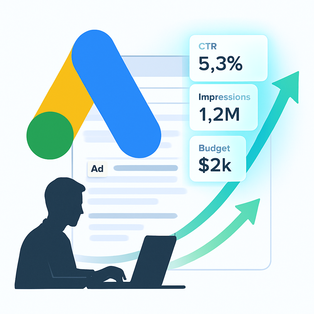 Person working on Google Ads